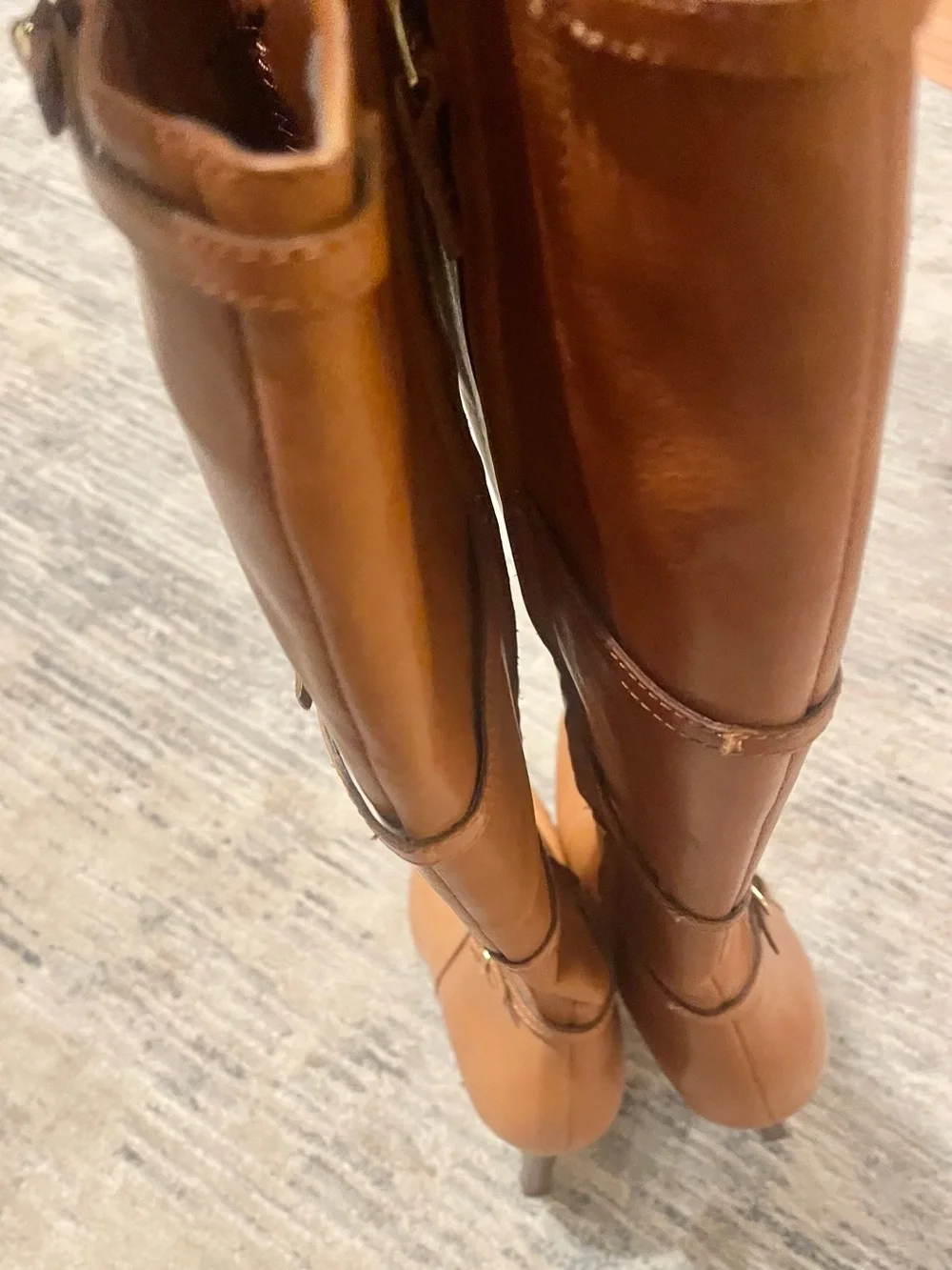 Lauren Ralph Lauren Women's Leather Stilleto Knee High Boots Sz 8B- LIKE NEW